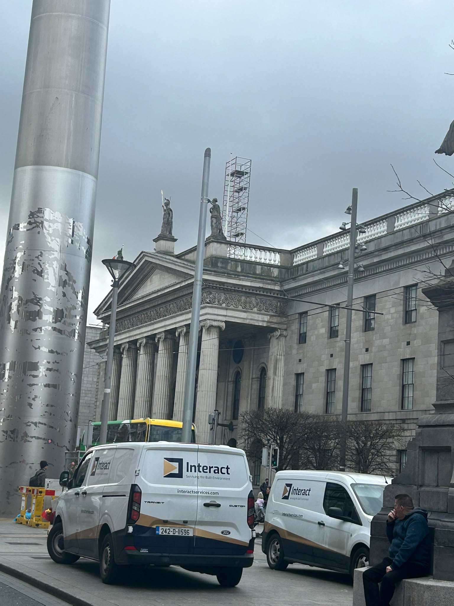 Flagpole install at the GPO Dublin