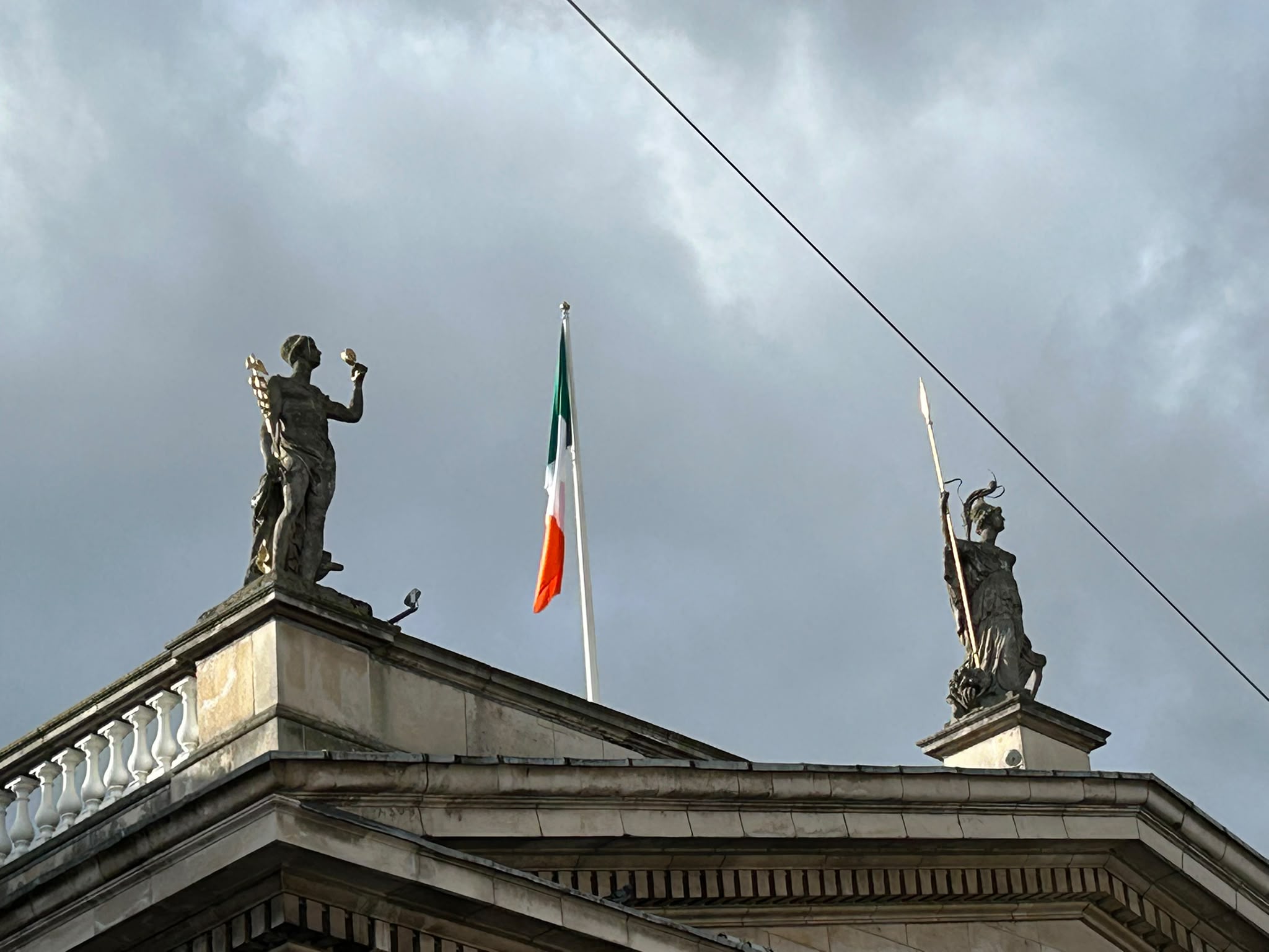 Flagpole install at the GPO Dublin